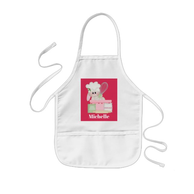 Kute Julbakbunny, lägg till namn apron Barnförkläde (Framsidan)