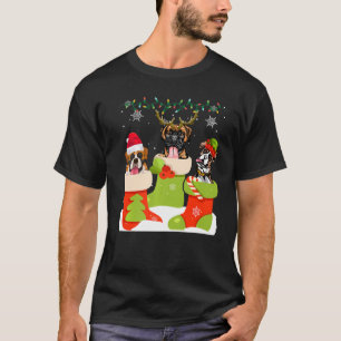 Kute Julboxer i Sock Julafton Reindeer Santa E T Shirt