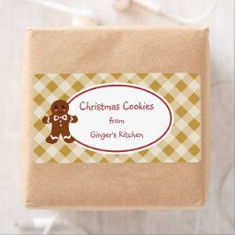 Kute Julbrödbröd Cookies Gift Märkre Labels Fraktsedel