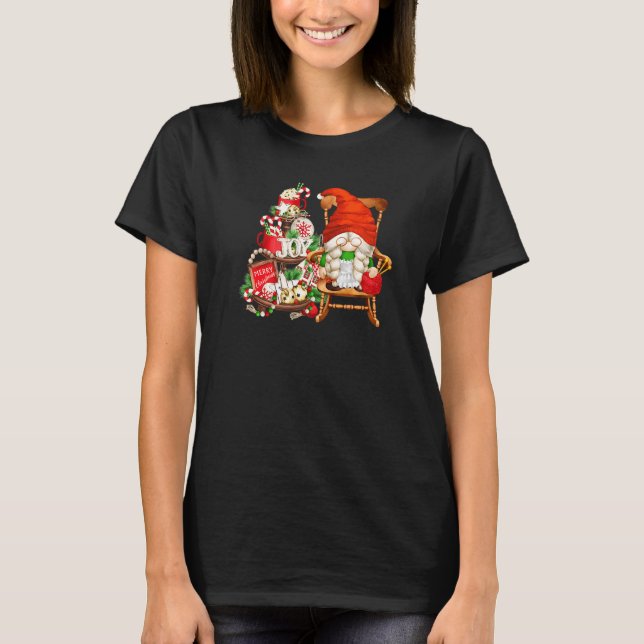 Kute julchrochet-mormor för Julafton med Sticka T Shirt (Framsida)
