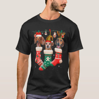 Kute Juldachshund i Sock Julafton Reindeer San T Shirt