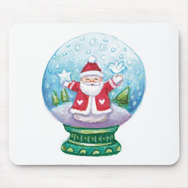 Kute Juldagen Snowglobe Jultomten, Star, Bird Musmatta (Framsidan)