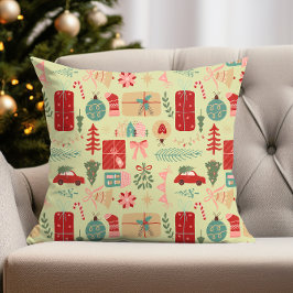 Kute juldesign i Preppy Rosa och Mint Gree Kudde