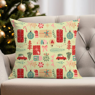 Kute juldesign i Preppy Rosa och Mint Gree Kudde