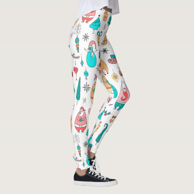 Kute Juldjur och julsymboler Leggings (Höger)