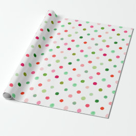 Kute Julfärglös Grönt och Röda Polka dots Presentpapper
