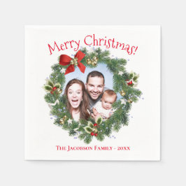 Kute Julfrö Foto Ram Helgdag Pappersservett