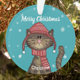 Kute Julkatt med Hat Helgdag Anpassningsbar