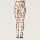 Kute Julklubbar Leggings<br><div class="desc">En söt kaka av helgdag gingerbröd mönster dekorerar dessa balar. En roligt utöver din julkläder. Designad av Blackberry Boulevard.</div>