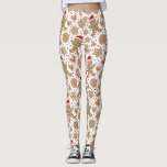 Kute Julklubbar Leggings<br><div class="desc">En söt kaka av helgdag gingerbröd mönster dekorerar dessa balar. En roligt utöver din julkläder. Designad av Blackberry Boulevard.</div>