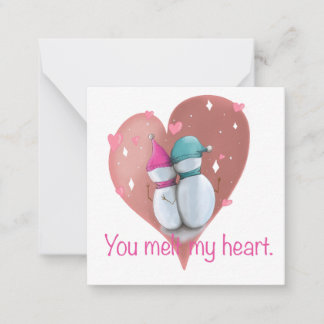 Kute julkort. Snögubbe julkort. Anteckningskort