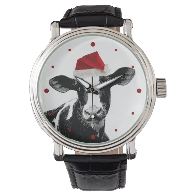Kute Julkott i Santa Hat Armbandsur (Framsida)