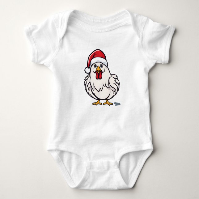 Kute Julkyckling, Helgdag Chick, Santa Chick T Shirt (Framsida)
