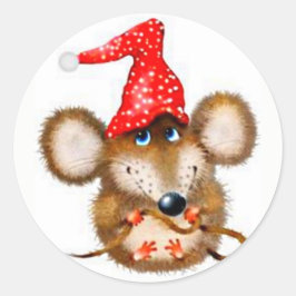 Kute julmunsstickers runt klistermärke