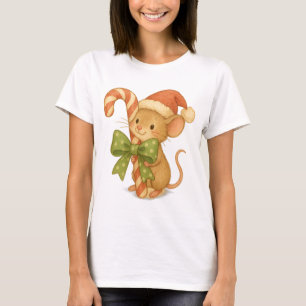 Kute julmus med Candy cane och Santa Hat T Shirt