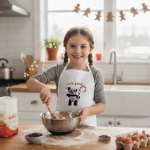 Kute Julpanda Bear Anpassningsbar Kids Apron