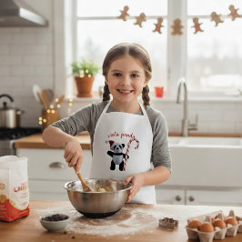 Kute Julpanda Bear Anpassningsbar Kids Apron Barnförkläde