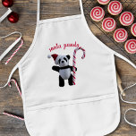 Kute Julpanda Bear Anpassningsbar Kids Apron Barnförkläde<br><div class="desc">Ditt barns apron blir bara en cuter med en vänskaplig pandabjörn leksak i en julhatt och håller en candy cane! Det kan inte bli mer festligt än det här. Anpassa det med din lilla namn.</div>