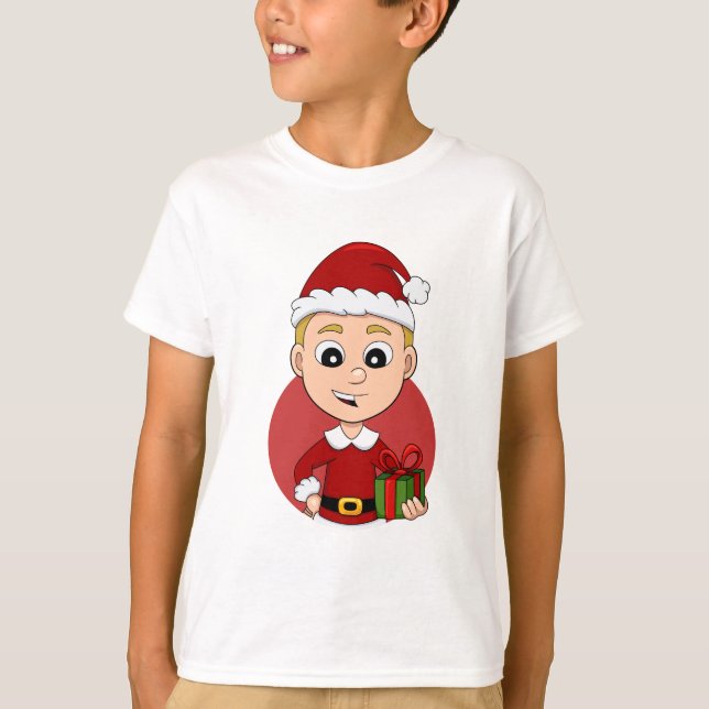 Kute julpojke med blond hår t shirt (Framsida)