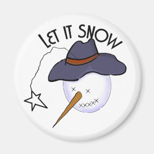 Kute Julprimitiv Snögubbe Magnet