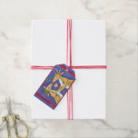 Kute Julren, Romantic Kiss w Mistletoe Presentetikett<br><div class="desc">Enkel att anpassa Juletiketter för att skapa ett anpassningsbar-meddelande. Vintage illustration God jul med en kärlek och romantik-utformning med två snygga renkyssar under mistletoe. Ett hjärta är mellan dem. En rolig,  fånig och romantisk tecknad för djur älskare.</div>