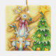Kute julrenar med Julgran Star Julgransprydnad Keramik (Framsida)