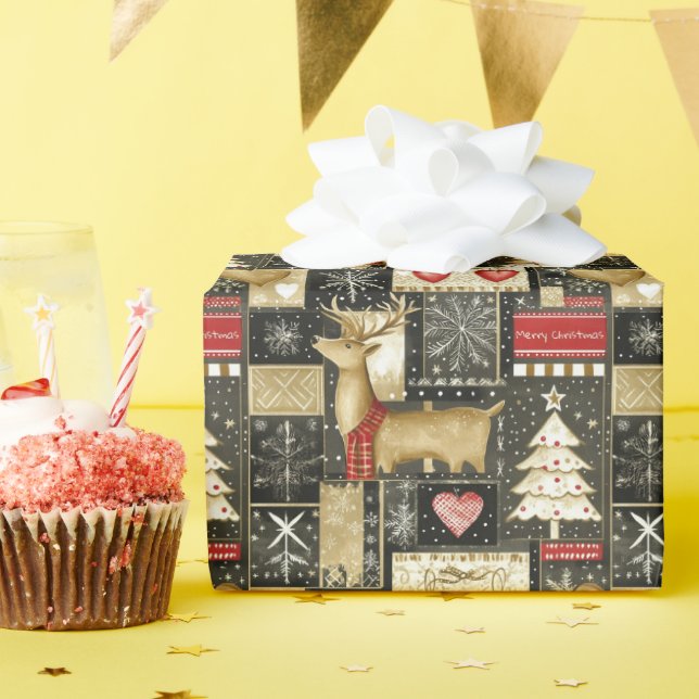 Kute Julrenar mönster Presentpapper (Födelsedagsfest)