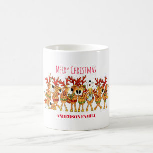 Kute Julrenar som sjunger Kaffemugg