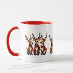 Kute julrentrio med Plade Scarves Mugg