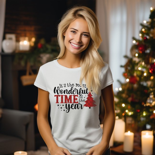 Kute Julrött Mest underbara tider Kvinnor T Shirt (Cute Christmas Red Most Wonderful Time Women's T-Shirt)