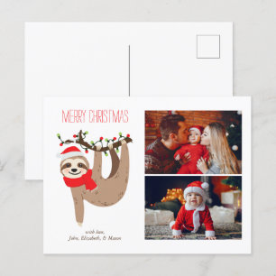 Kute Julslott 2 Photo Collage Helg Vykort