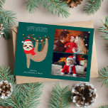 Kute Julslott 2 Photo Collage Helgdag Card Julkort<br><div class="desc">Bilokort för personlig på ljusa julafton.</div>
