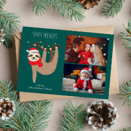 Kute Julslott 2 Photo Collage Helgdag Card Julkort