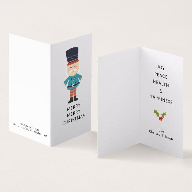 Kute julsoldat, ren och minimal design kort (In- och utsida)