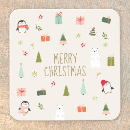 Kute Julsymboler Underlägg Papper Kvadrat