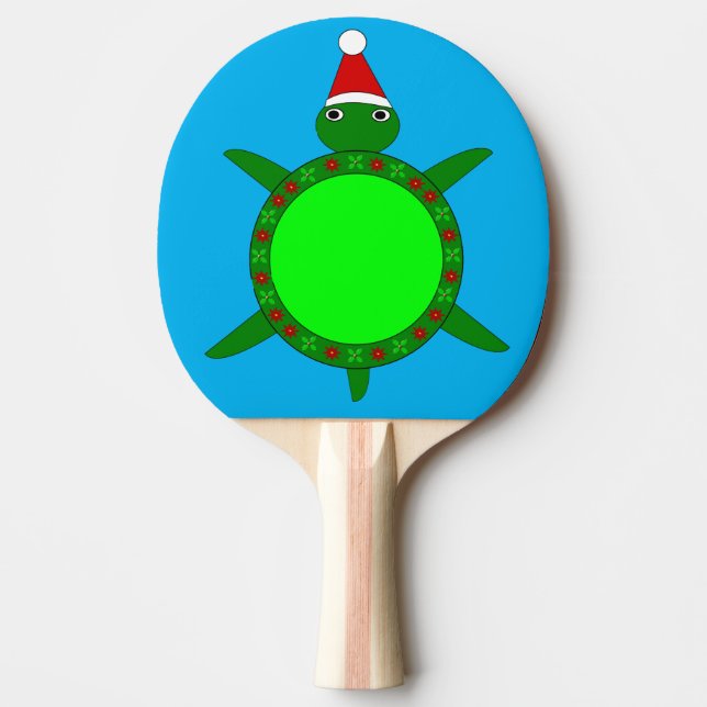 Kute Julturtle med Snäckan Flowery Pingisracket (Framsidan)