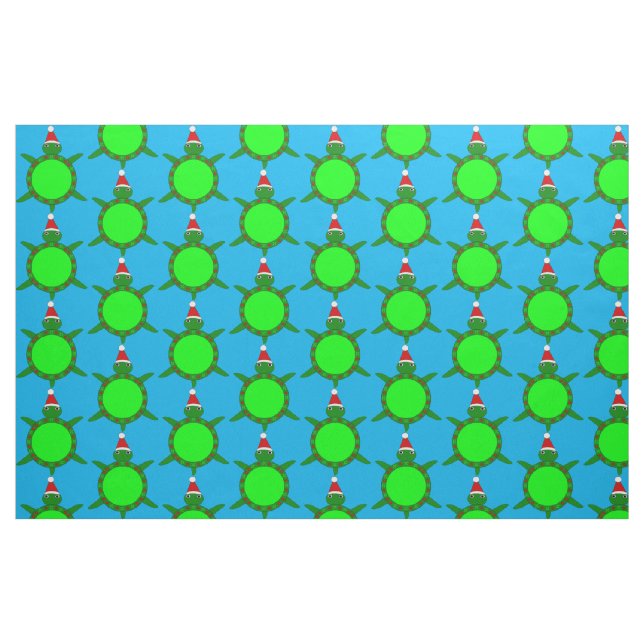 Kute Julturtle med Snäckan Flowery Tyg (Fat Quarter)