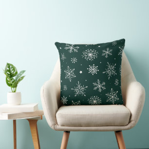 Kute Julvit snöflingor Kudde