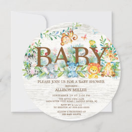 Kute Jungle Safari Baby Shower-inbjudan Inbjudningar