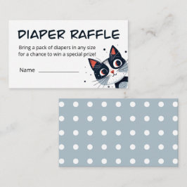 Kute Kattunge Baby Shower Diaper Raffle Tilläggskort
