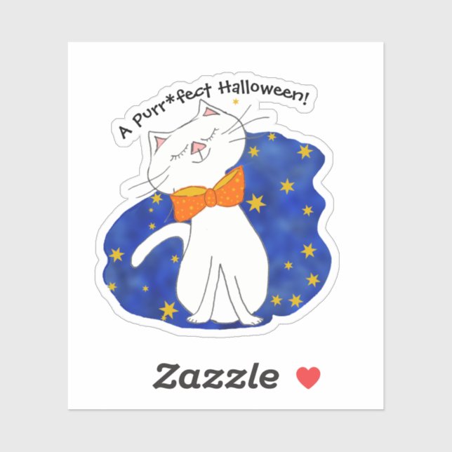 Kute Kattunge Starry Night Halloween Klistermärken (Ark)