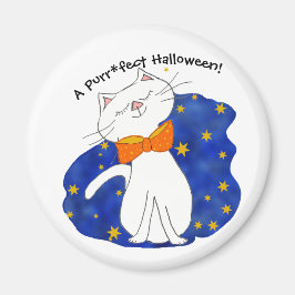 Kute Kattunge Starry Night Halloween Magnet
