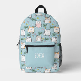 Kute kawaii kattunge mönster azure blue