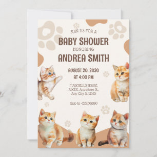 Kute kittens-inbjudan till babydusch inbjudningar