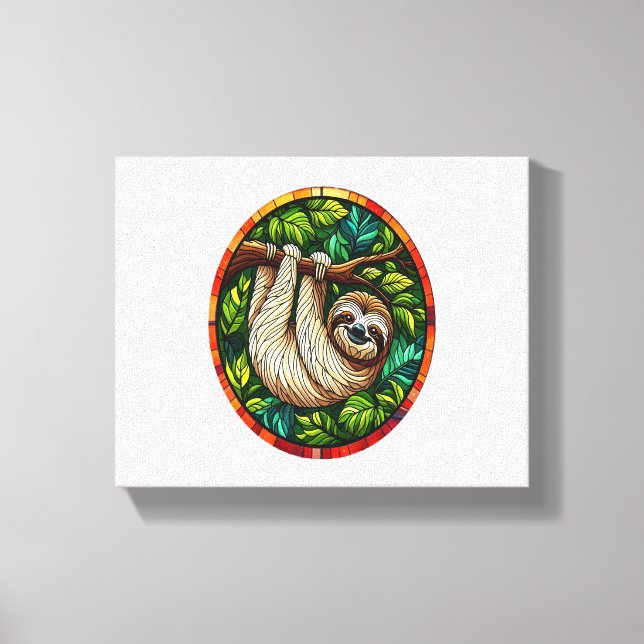 Kute, långsamt fastsatt glasprydnadsämne canvastryck (Framsida)