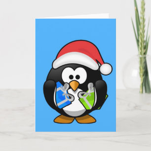 Kute, liten animerad, julpenguin helgkort