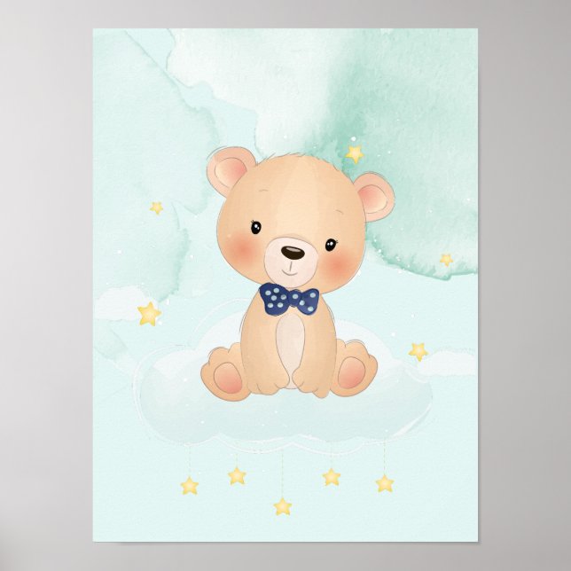 Kute liten björn med stjärnor poster (Framsidan)