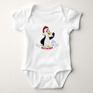 Kute liten julpenguin med snöbollen Baby T Shirt
