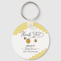 Kute Little Bees Honeycomb Baby Shower Keychain