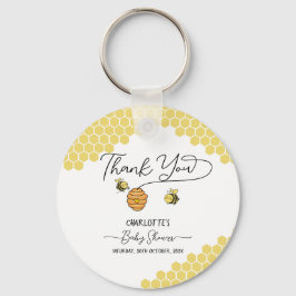 Kute Little Bees Honeycomb Baby Shower Keychain Nyckelring